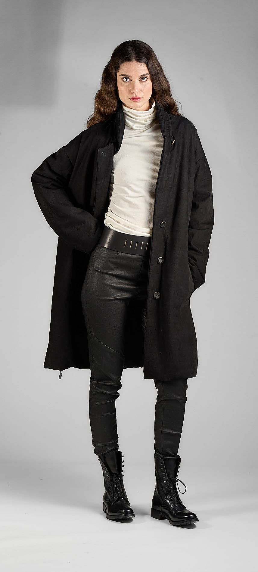 DANIELE BASTA LEATHER AND SILVER JACKET